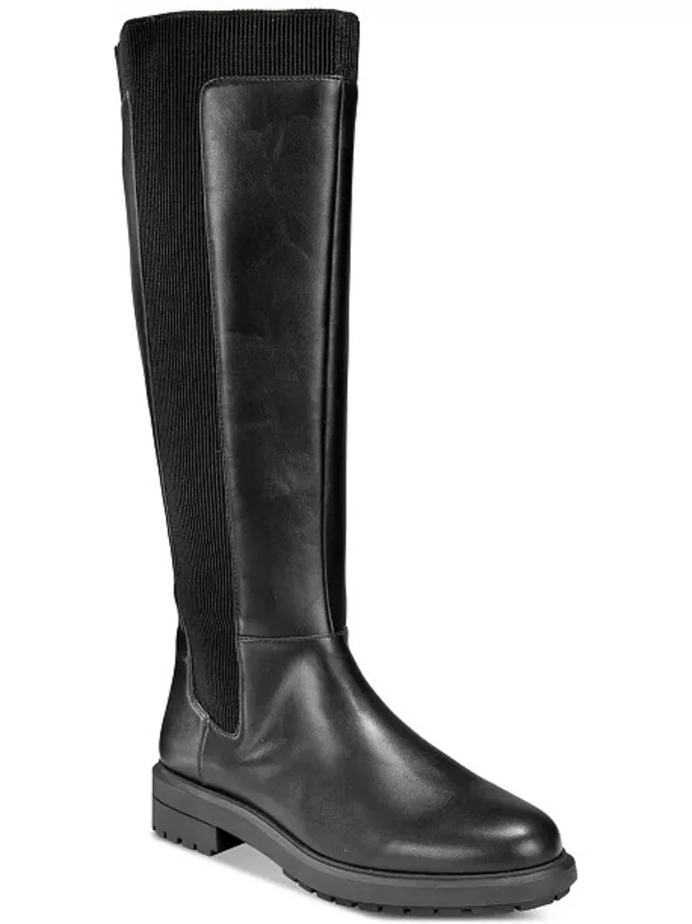 Black Over-The-Knee Stretch Panel Riding Boots Tamira